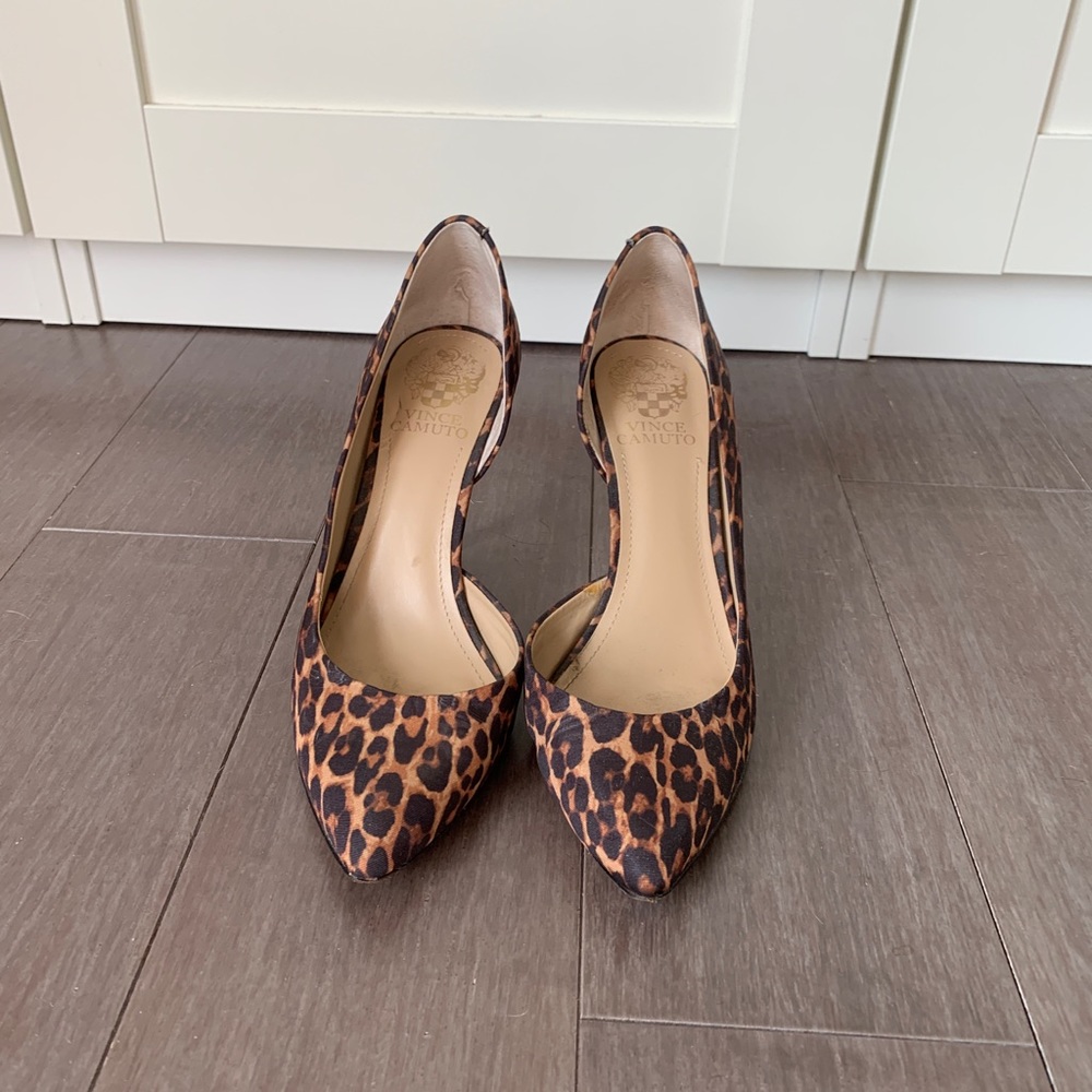 *SOLD* Vince Camuto Leopard Half D’Orsay Pump
